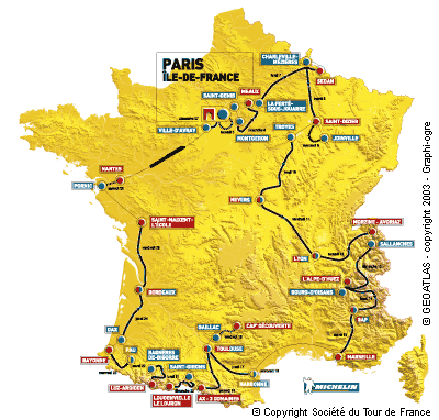 les Etapes du Tour 2003